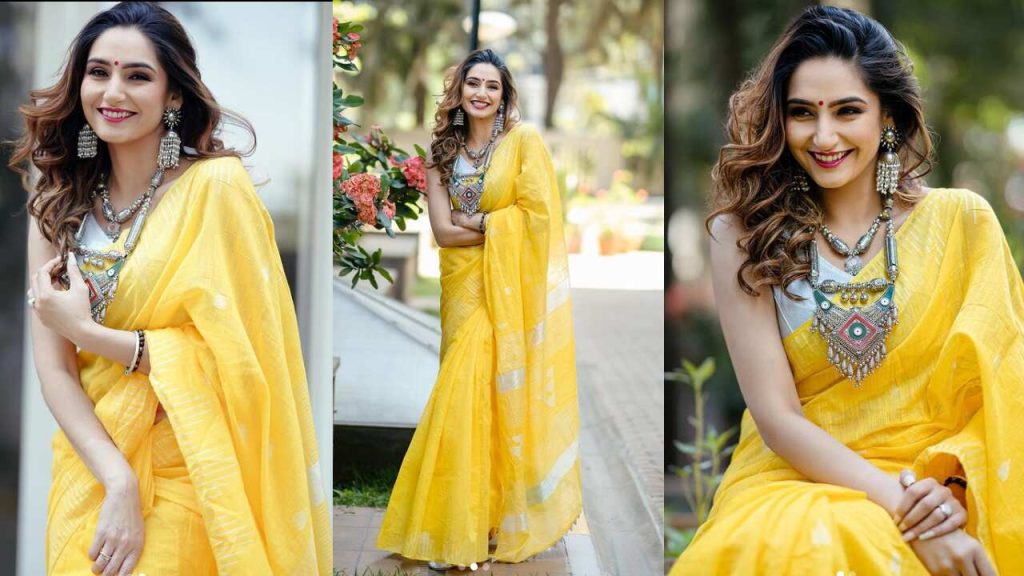 ragini dwivedi yellow saree