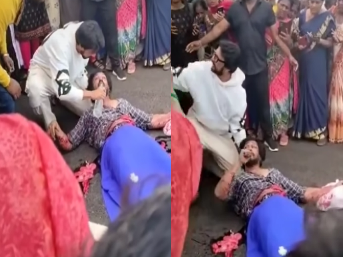 Actor Kiccha Sudeep helped a man suffering from injuries in a road accident