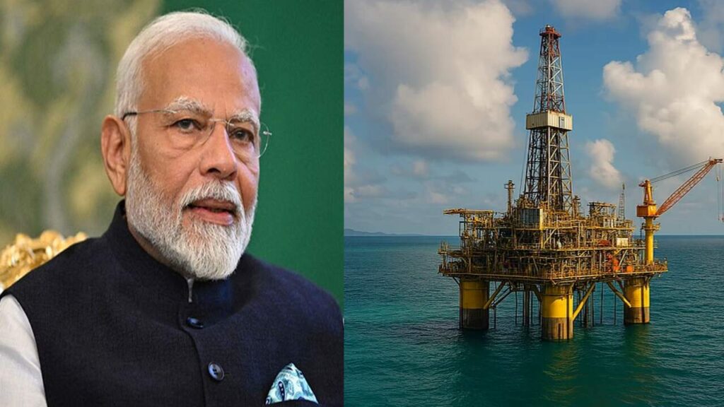 Offshore oil exploration rig in the Andaman Sea, India