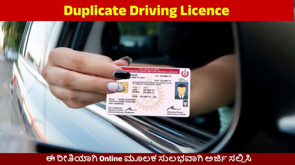 Screenshot of Parivahan Sewa website for duplicate driving licence application