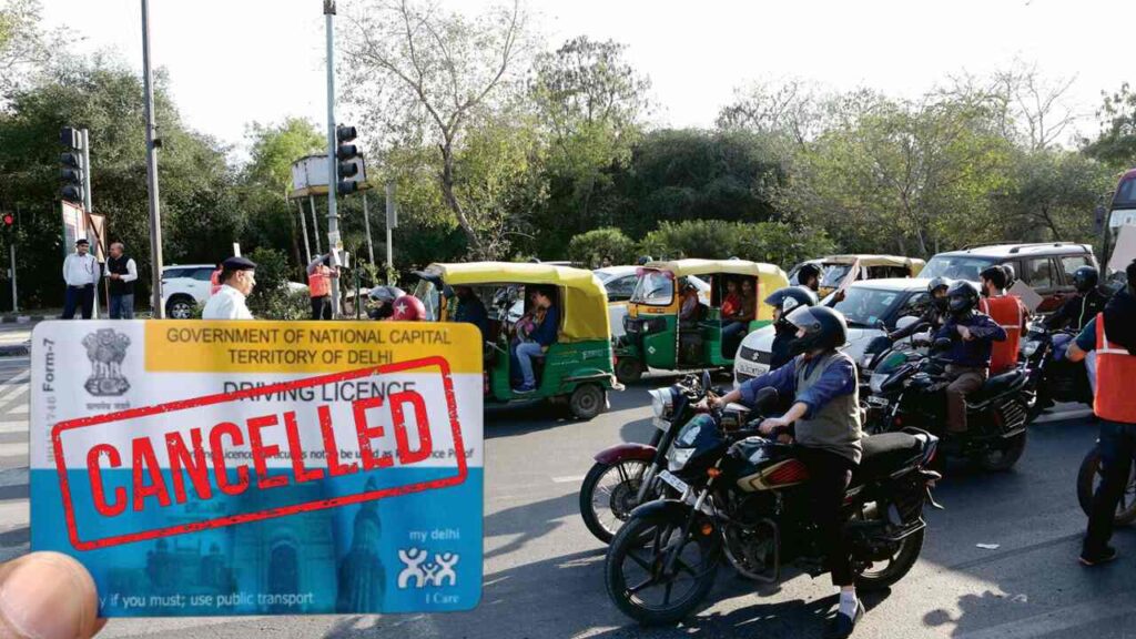 Jamshedpur traffic police issuing a challan to a driver for speeding