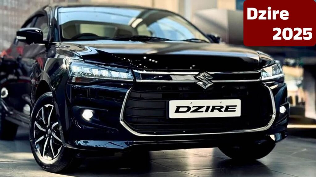 2025 Maruti Suzuki Dzire front view with LED headlights and premium grille design
