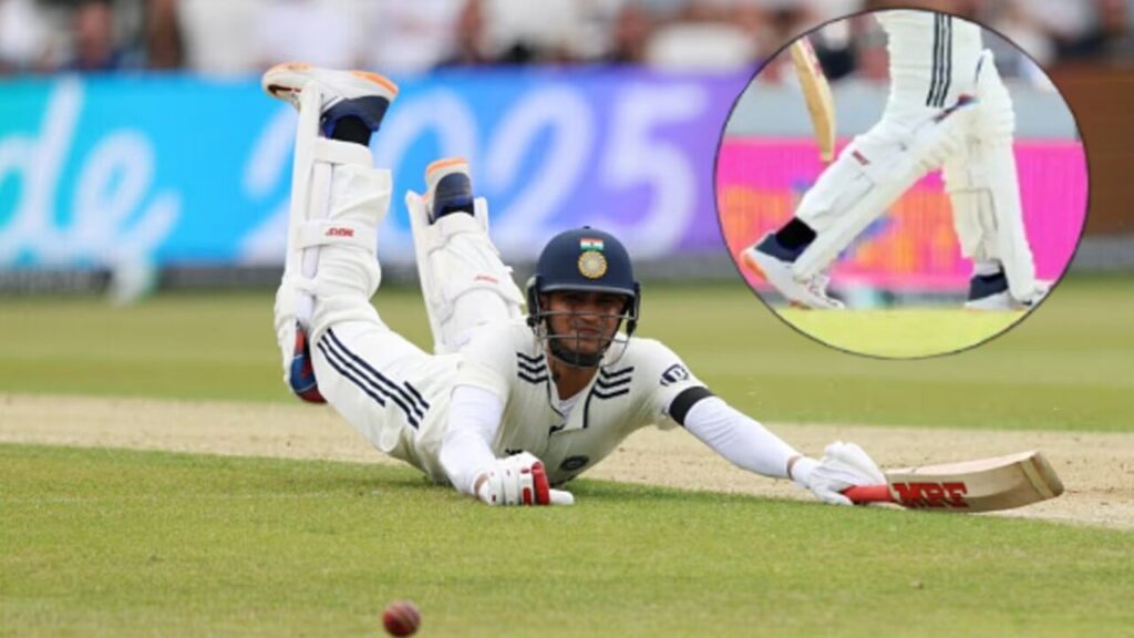 Shubman Gill in black socks batting during India vs England 1st Test at Leeds 2025