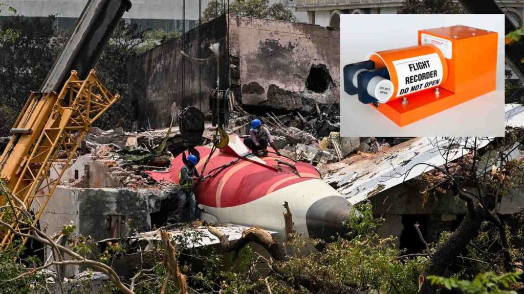 Wreckage of Air India Boeing 787 at Ahmedabad airport crash site, June 2025
