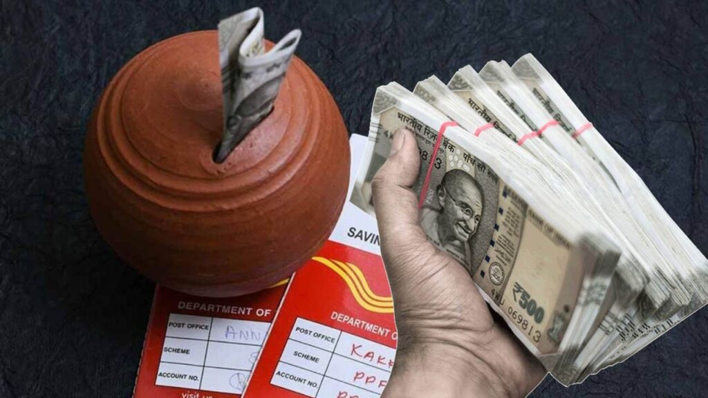 Customer at Post Office counter depositing money for TD scheme