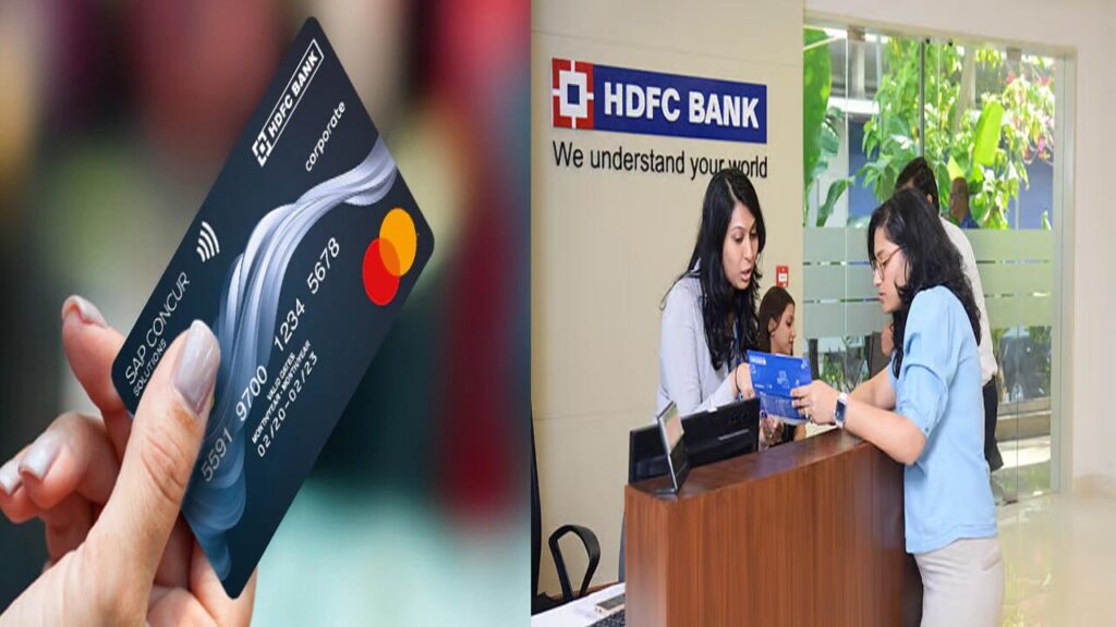 Illustration of HDFC credit card with online gaming and digital wallet icons, representing new fees effective July 2025.