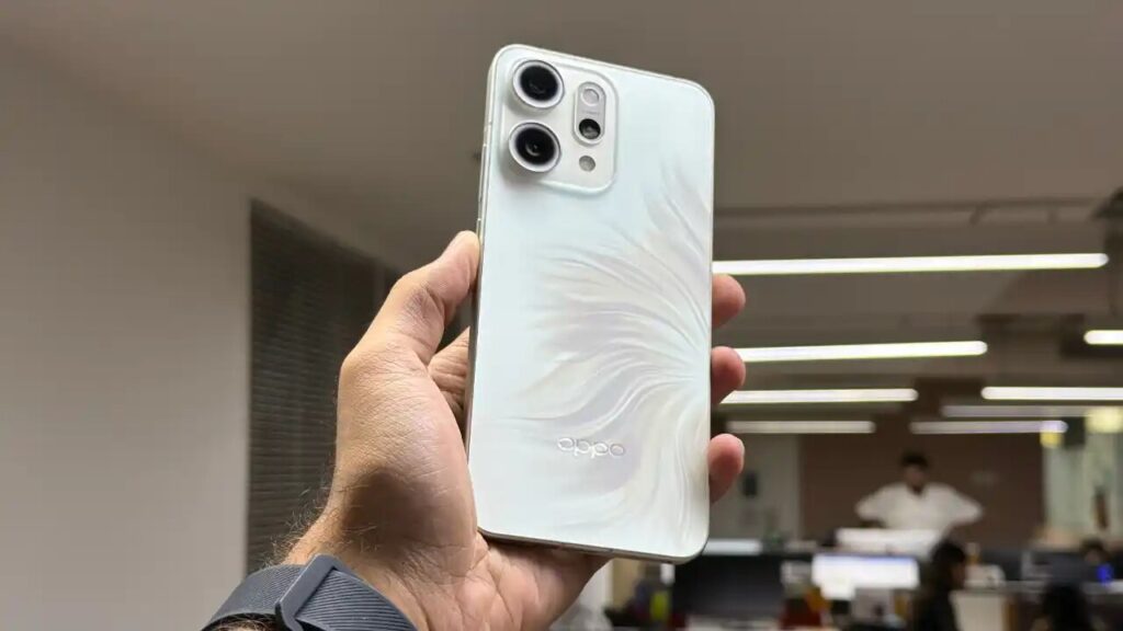 Oppo Reno 14 5G smartphone with 6.59-inch OLED display and triple camera setup