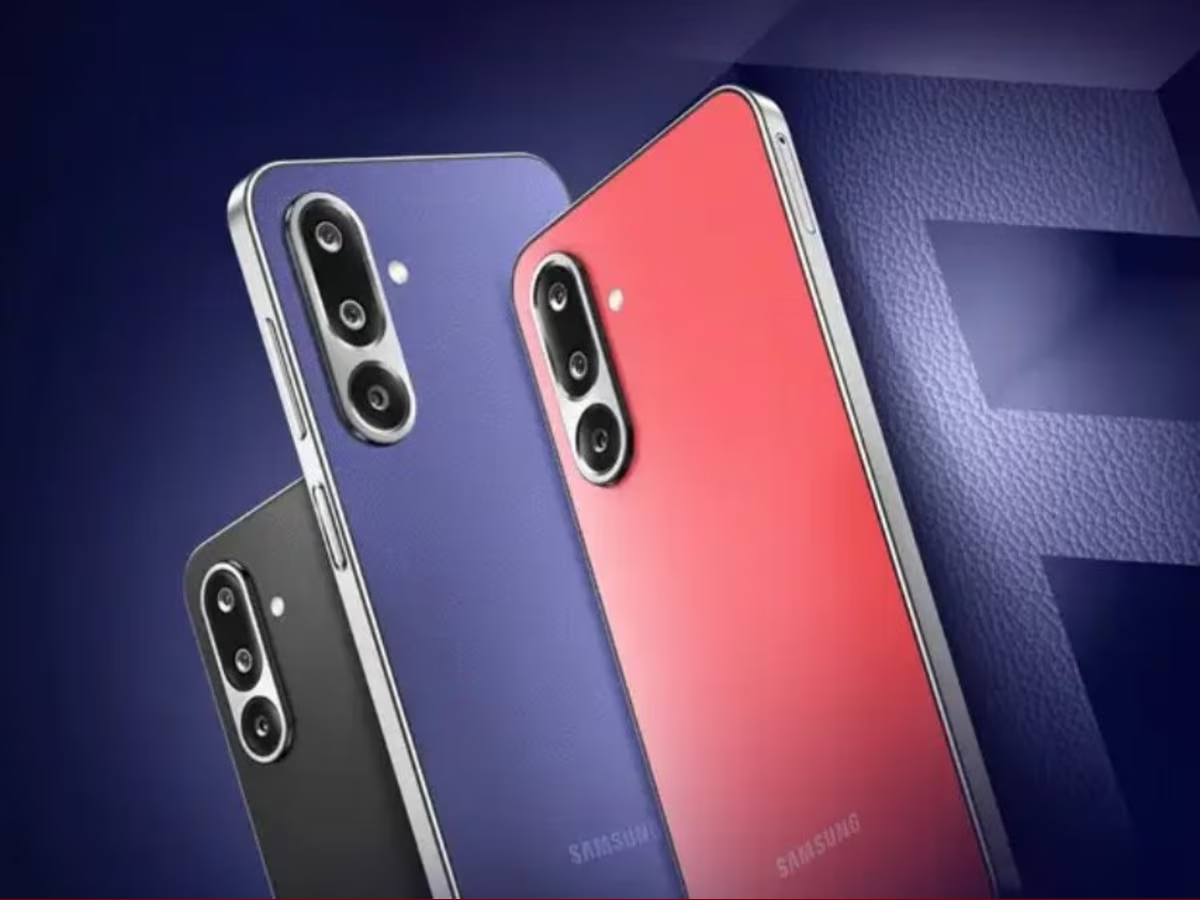 Samsung Galaxy F36 5G smartphone in Luxe Violet color showing premium leather-finish back and slim design