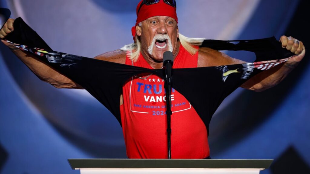 Hulk Hogan with his family, including wife Sky Daily and children Brooke and Nick.
