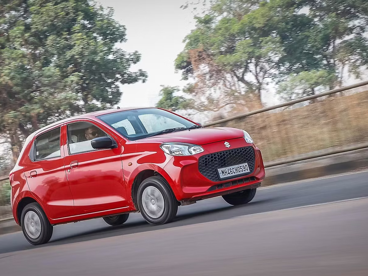 Close-up of 2025 Maruti Alto K10’s 7-inch touchscreen infotainment system