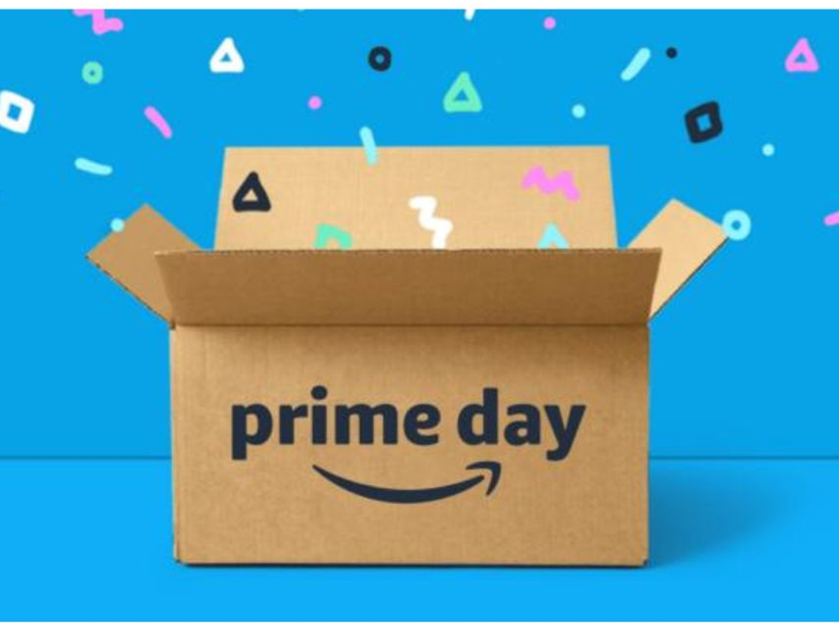 Dyson vacuum cleaner and air purifier showcased with Amazon Prime Day 2025 offer banners.