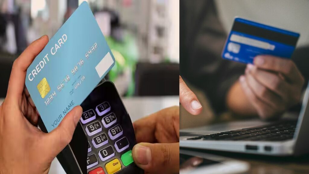 Secure online payment interface with a credit card, emphasizing card safety.