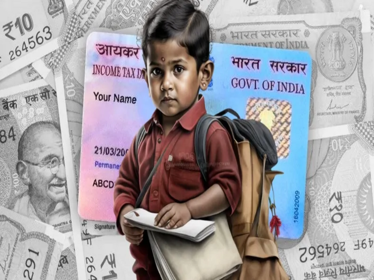 Illustration of parents applying for child's PAN card online