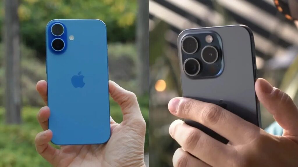 : iPhone 16 Pro in Desert Titanium finish displayed on Amazon India website