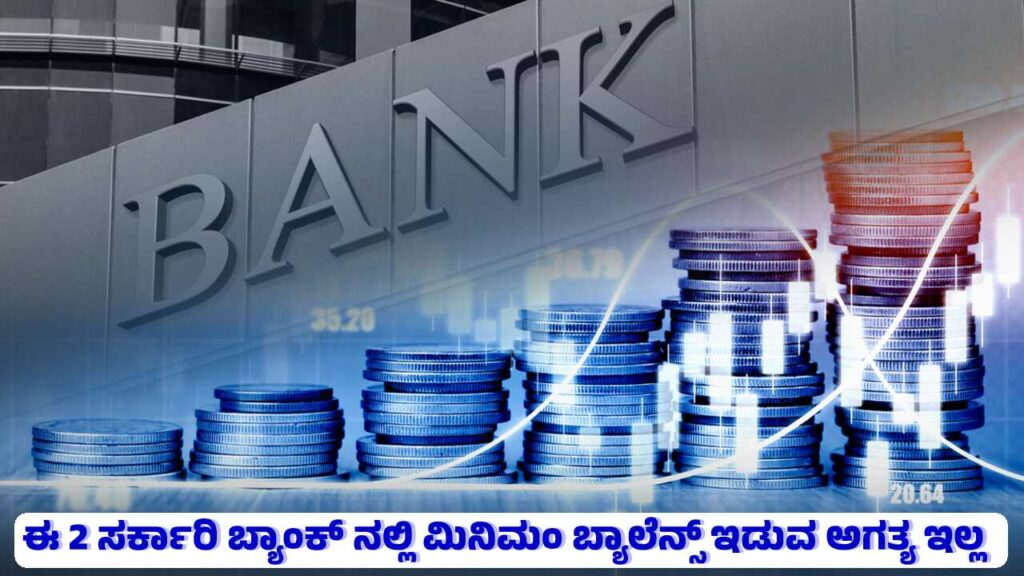 Punjab National Bank and Indian Bank branches in Karnataka with text about no minimum balance penalty