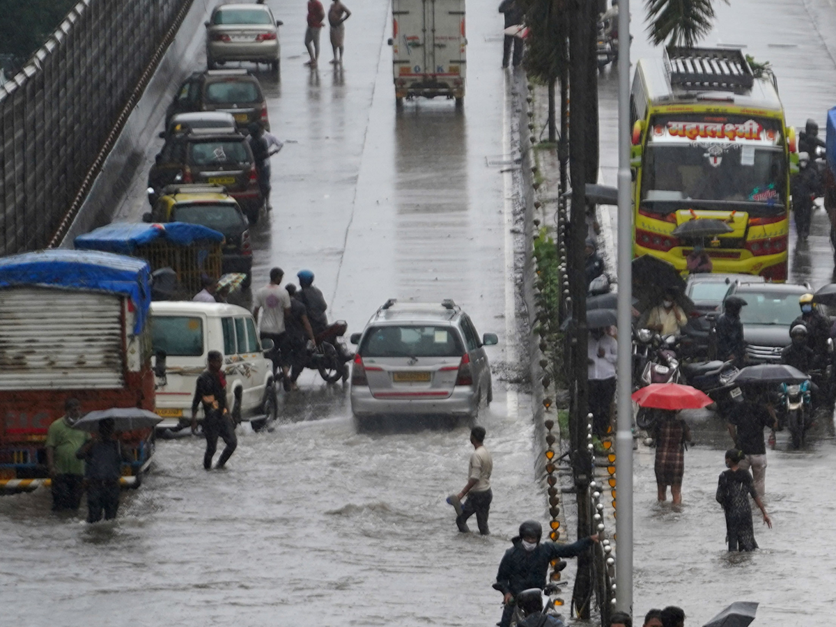 Flooded streets and closed schools in Uttara Kannada during heavy rainfall on July 25, 2025