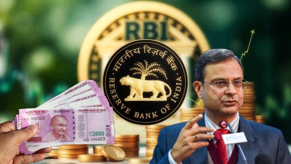 Indian ₹2000 notes stacked with RBI logo in the background, showcasing currency exchange process.
