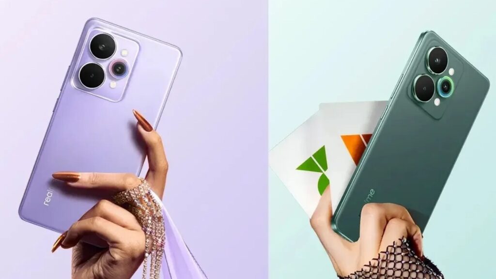 Realme 15 series display showing 144Hz refresh rate and AI Edit Genie photo editing feature