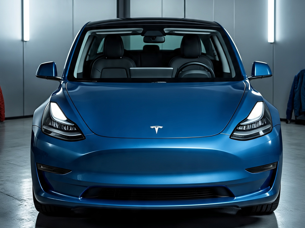 Tesla Model Y SUV front view in India launch