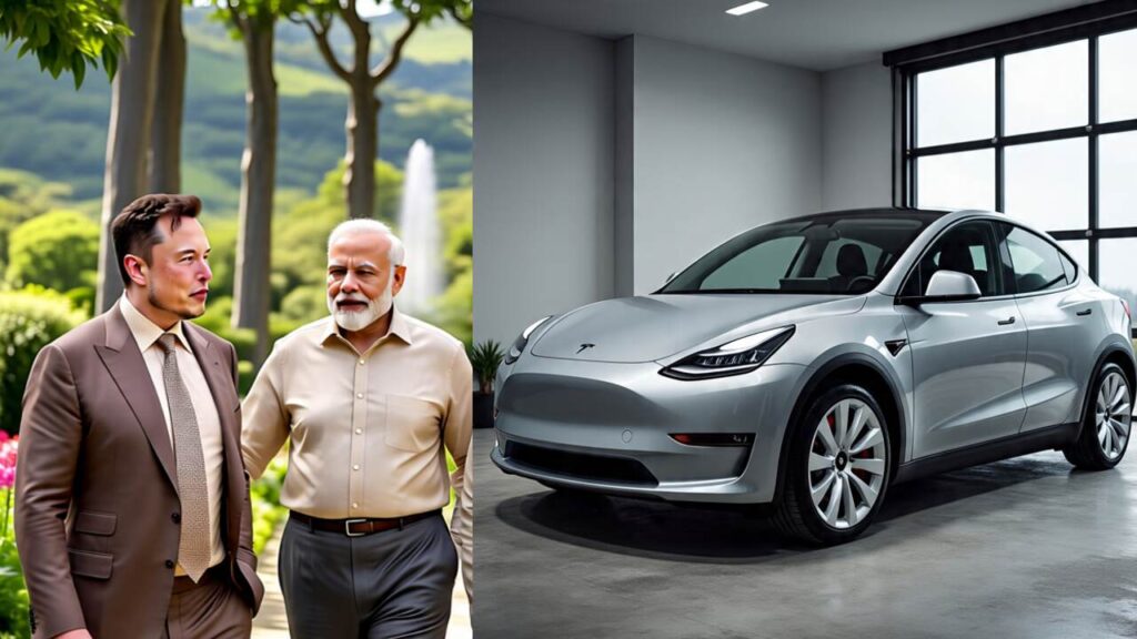 Tesla Model Y SUV front view in India launch