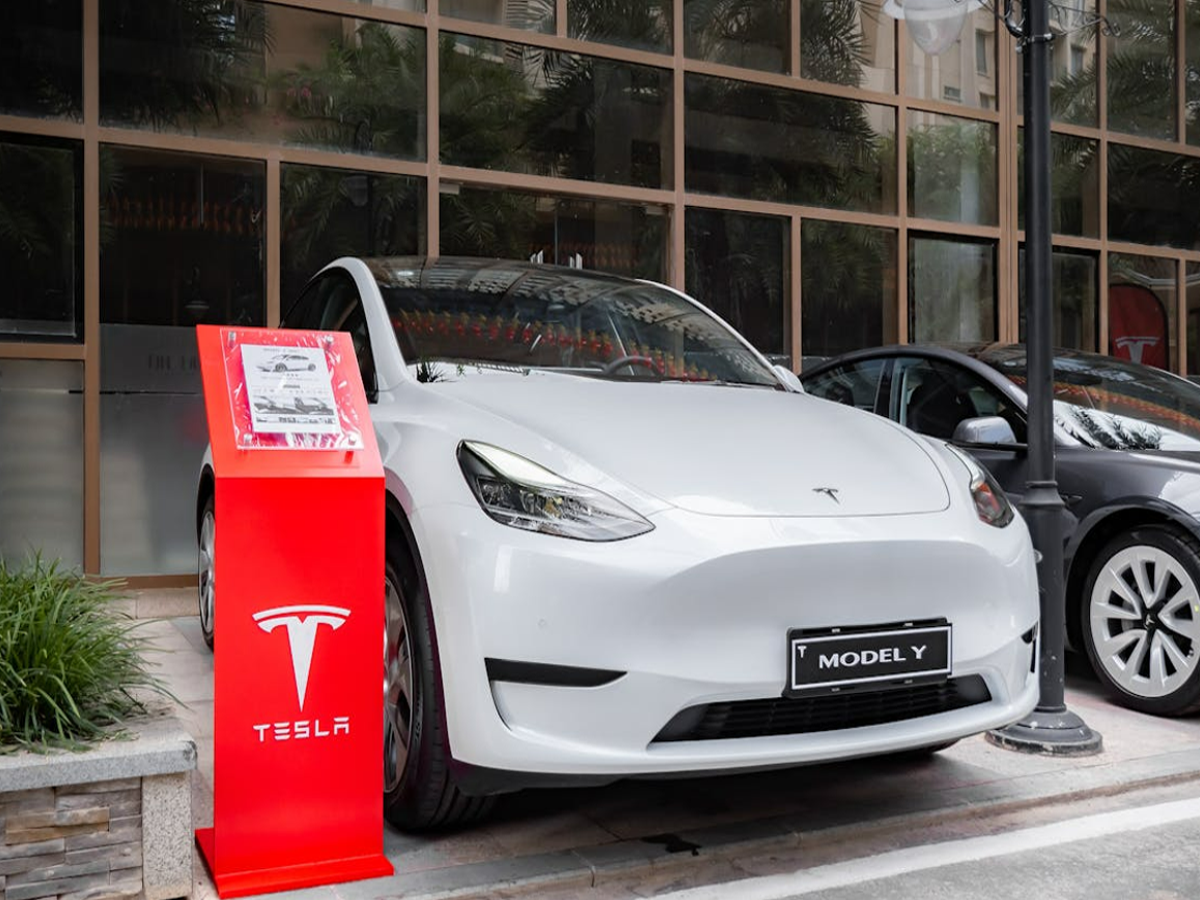 Tesla Supercharger station setup in Mumbai, enabling fast charging for Model Y electric vehicles.