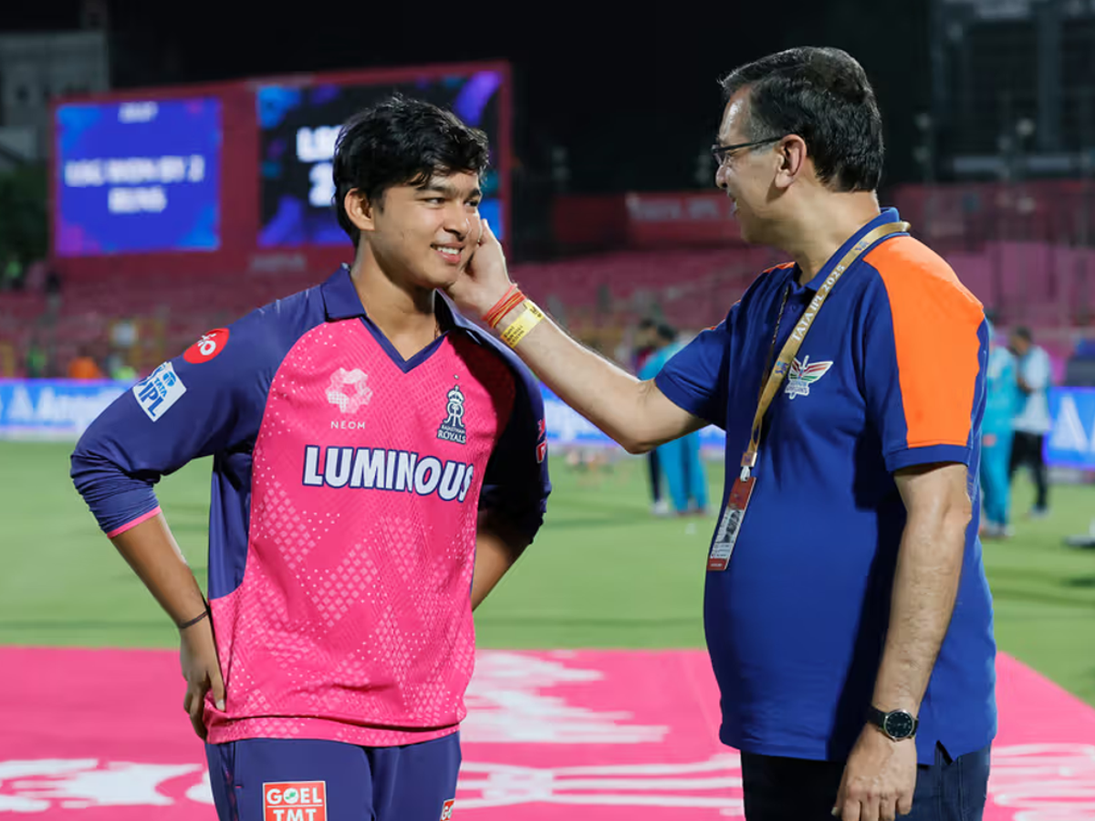 Vaibhav Suryavanshi celebrating his century in the Youth ODI series against England.