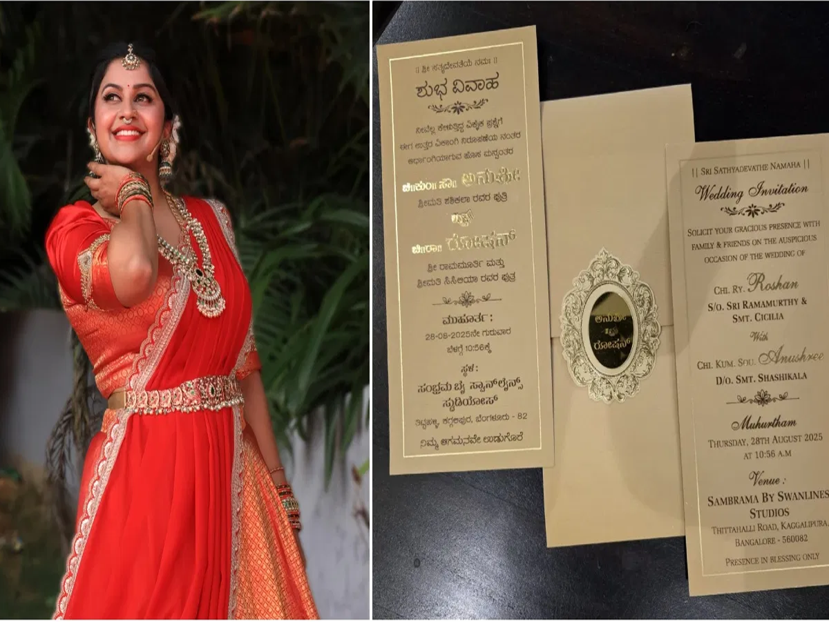 Kannada TV anchor Anushree and Roshan at their wedding venue in Bengaluru