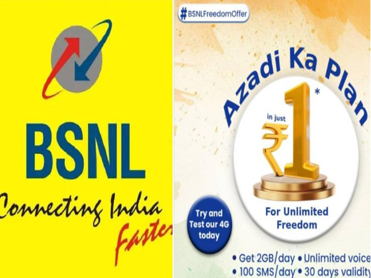 BSNL Freedom Offer promotional banner with Re 1 plan details