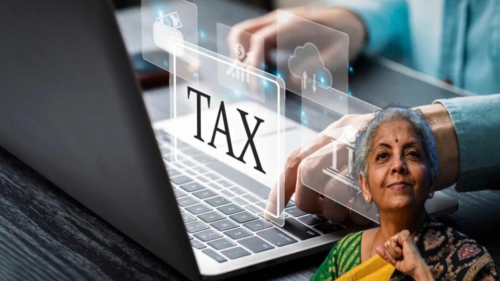 Illustration of a person reviewing income tax documents with a calculator, highlighting ITR penalties.