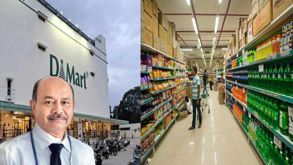 Radhakishan Damani addressing a crowd at a D-Mart store opening event