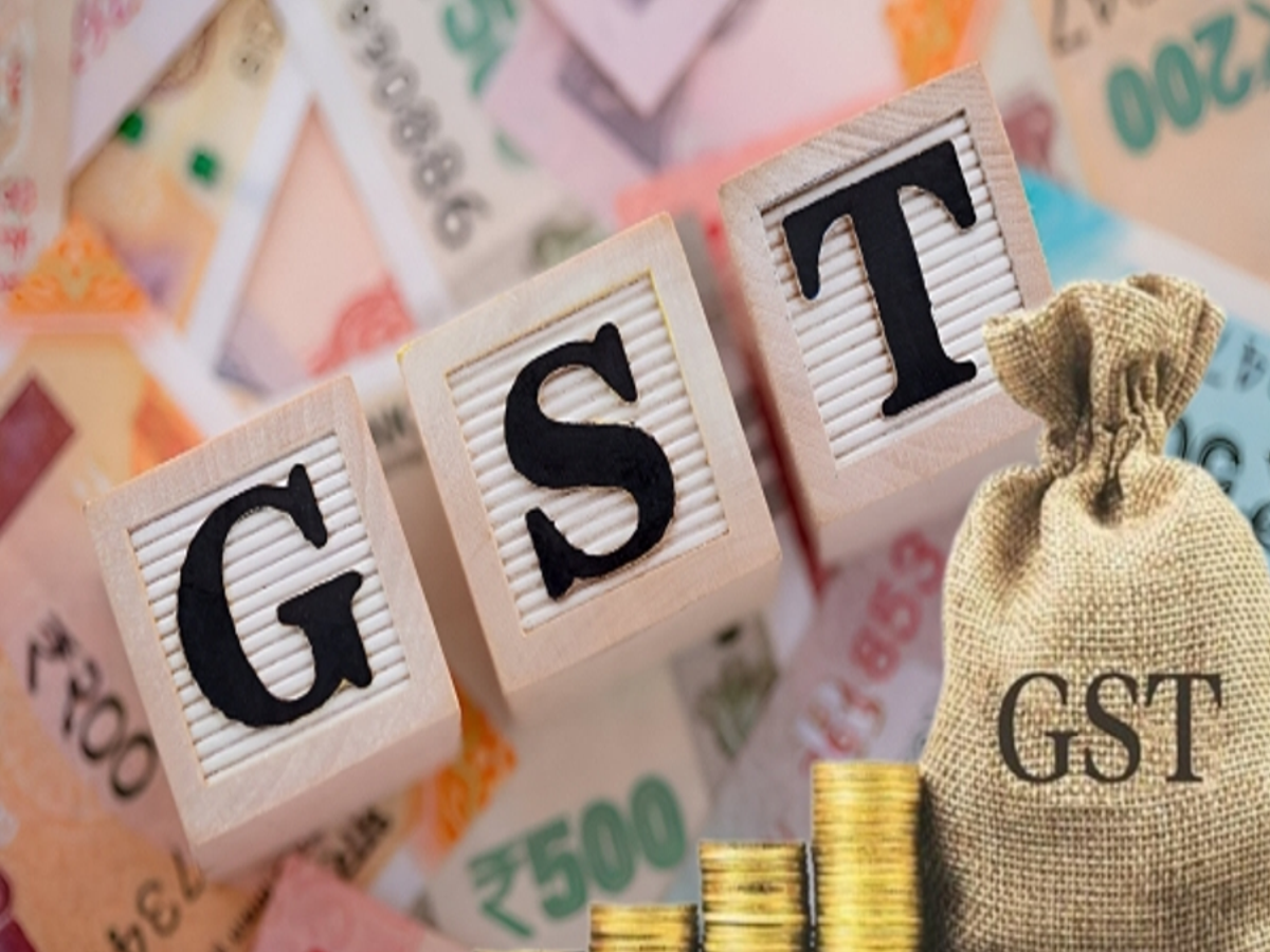 Illustration of GST slabs being simplified, showing tax reduction benefits for Indian consumers.