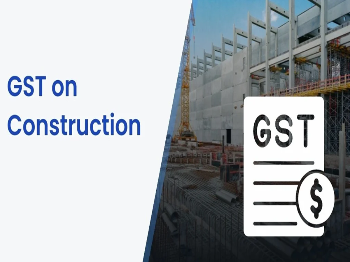 Representative image of under-construction house with GST details