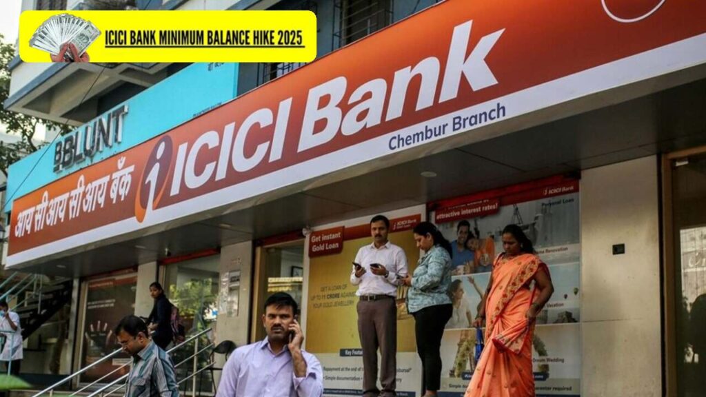 ICICI Bank savings account minimum balance chart in metro and rural areas