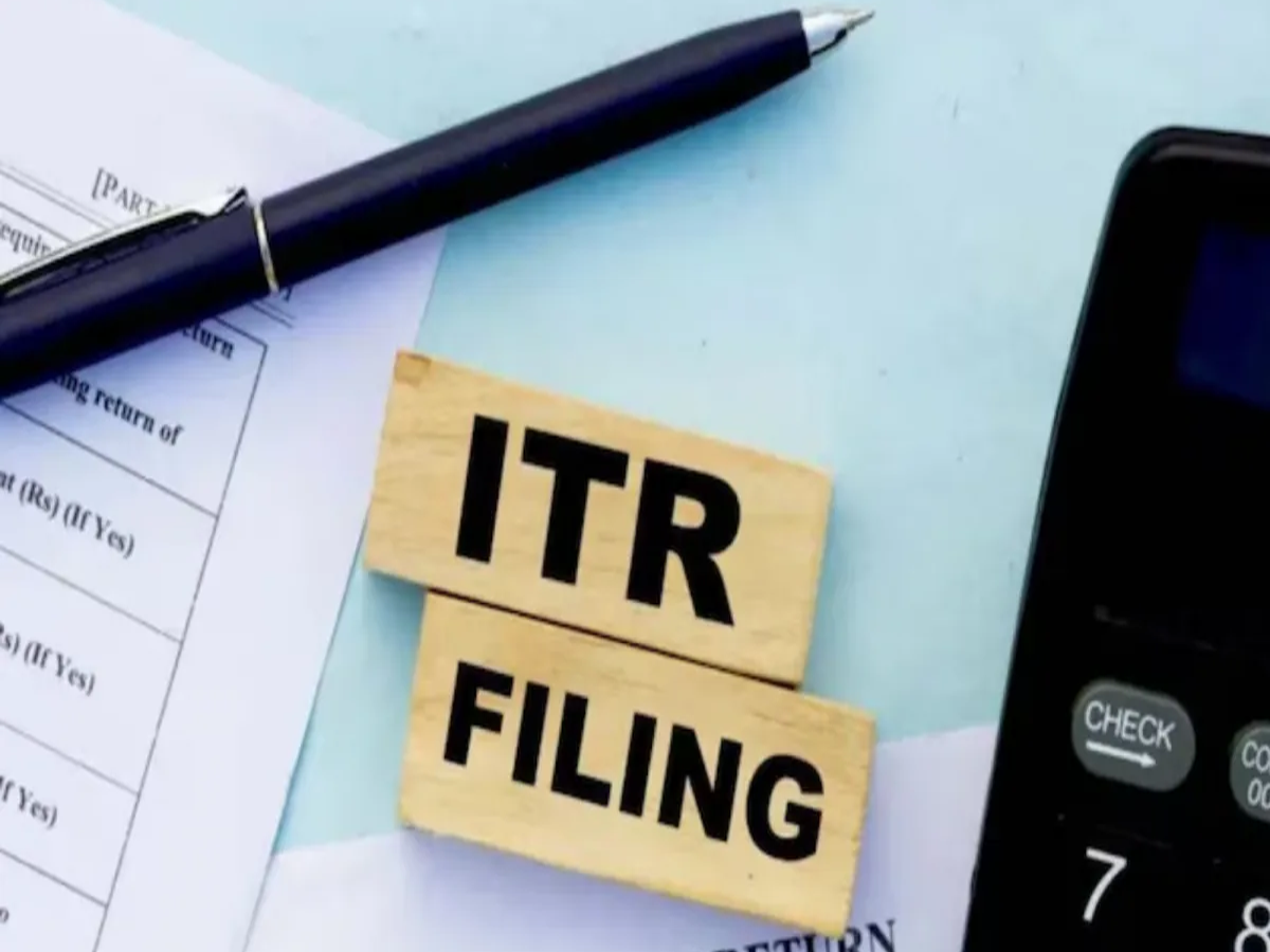 Illustration of a person reviewing income tax documents with a calculator, highlighting ITR penalties.