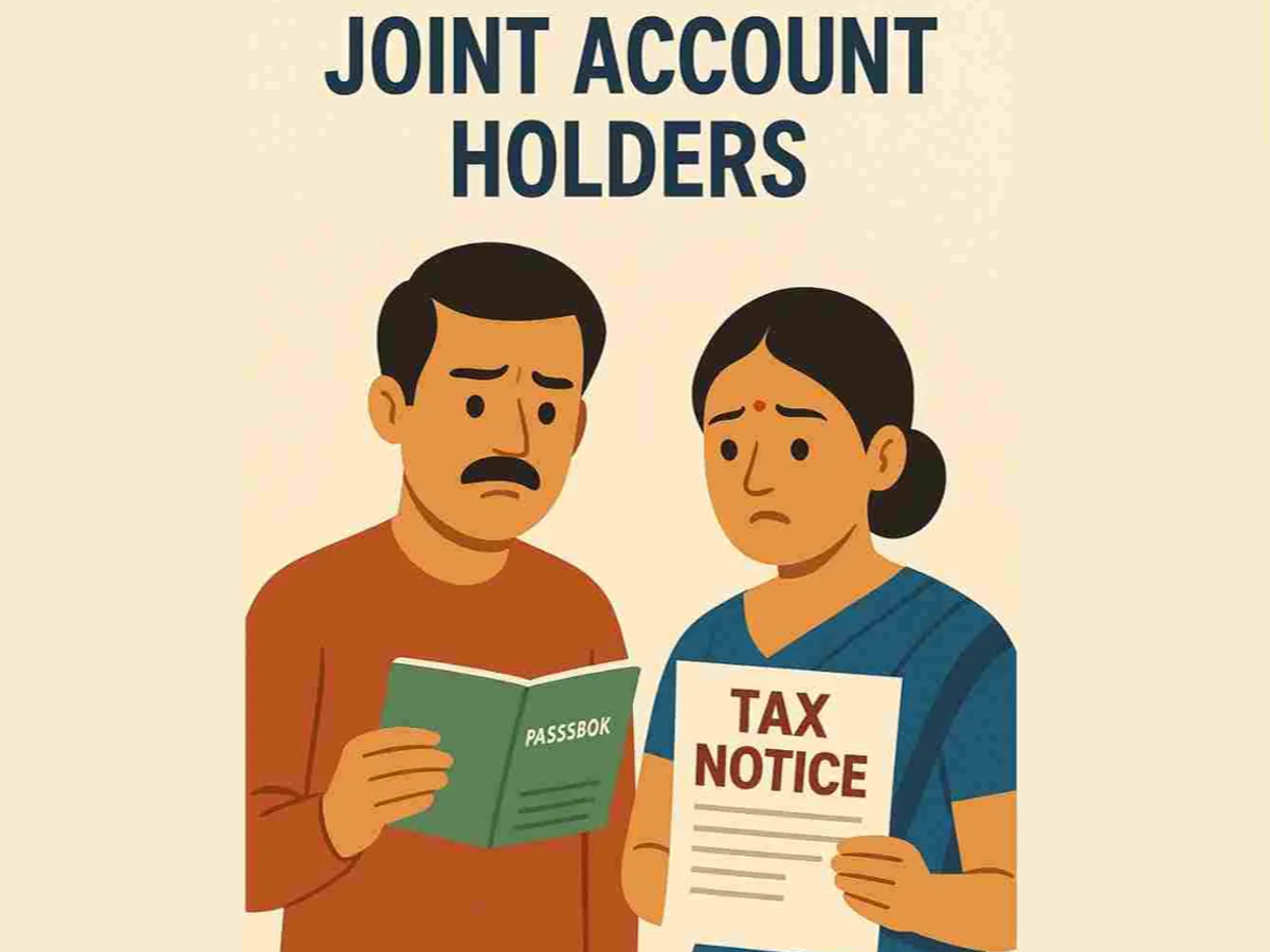 Graphic of a family discussing financial planning to avoid tax notices from the Income Tax Department.