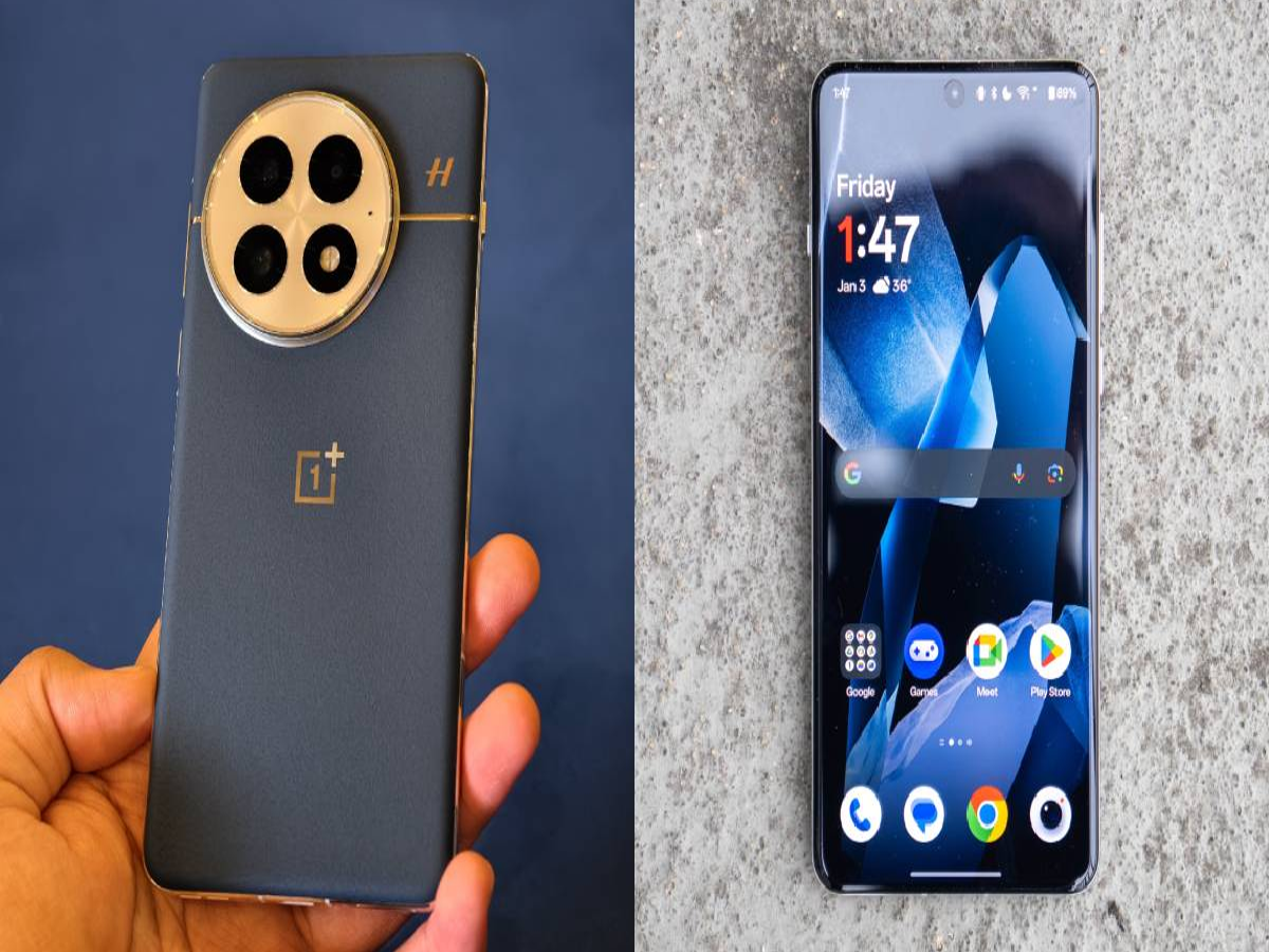 Close-up of OnePlus 13s features including Snapdragon processor and AI camera setup