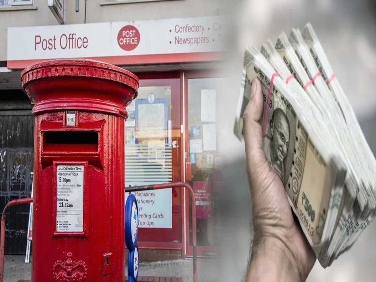 Illustration of a piggy bank with coins and a Post Office RD passbook, symbolizing secure savings growth.