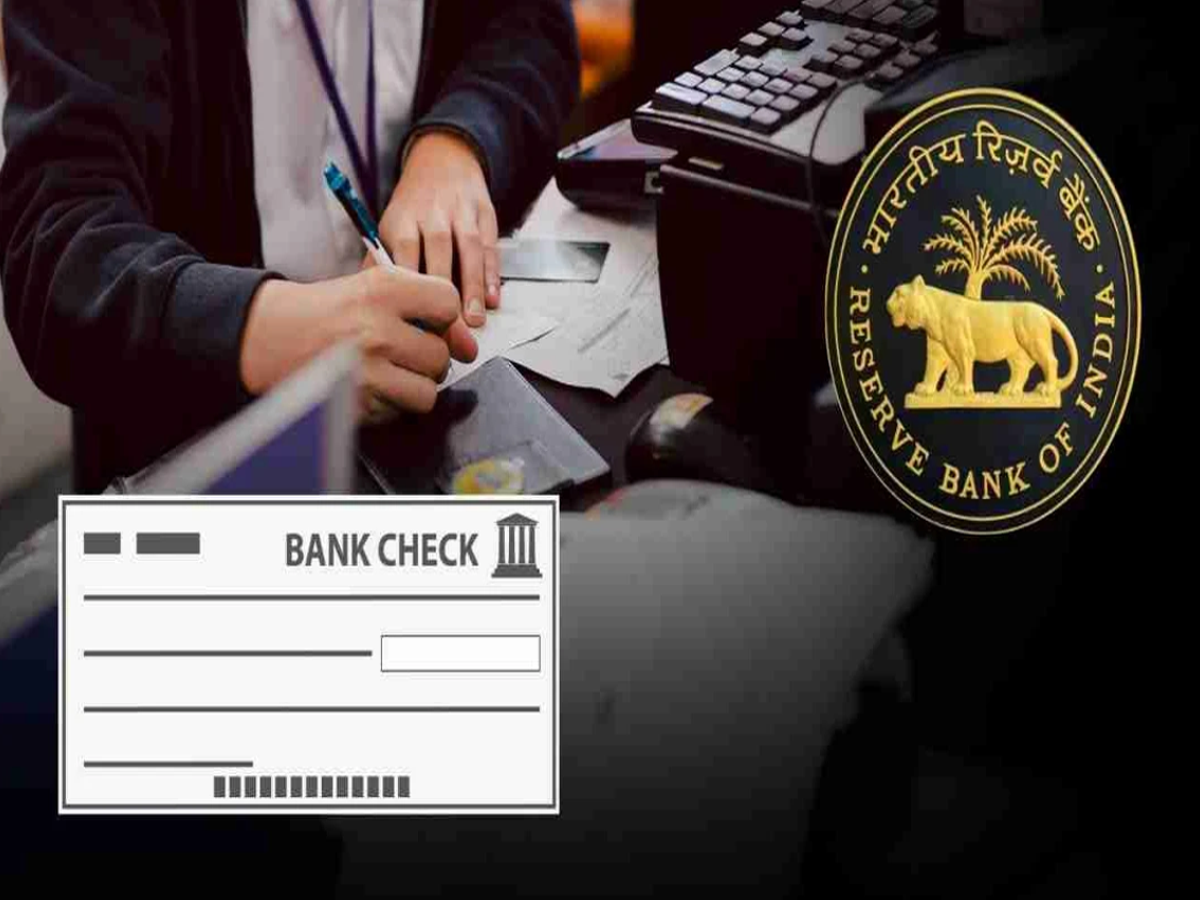 Digital illustration of a cheque being scanned for clearance, representing RBI’s new CTS system.