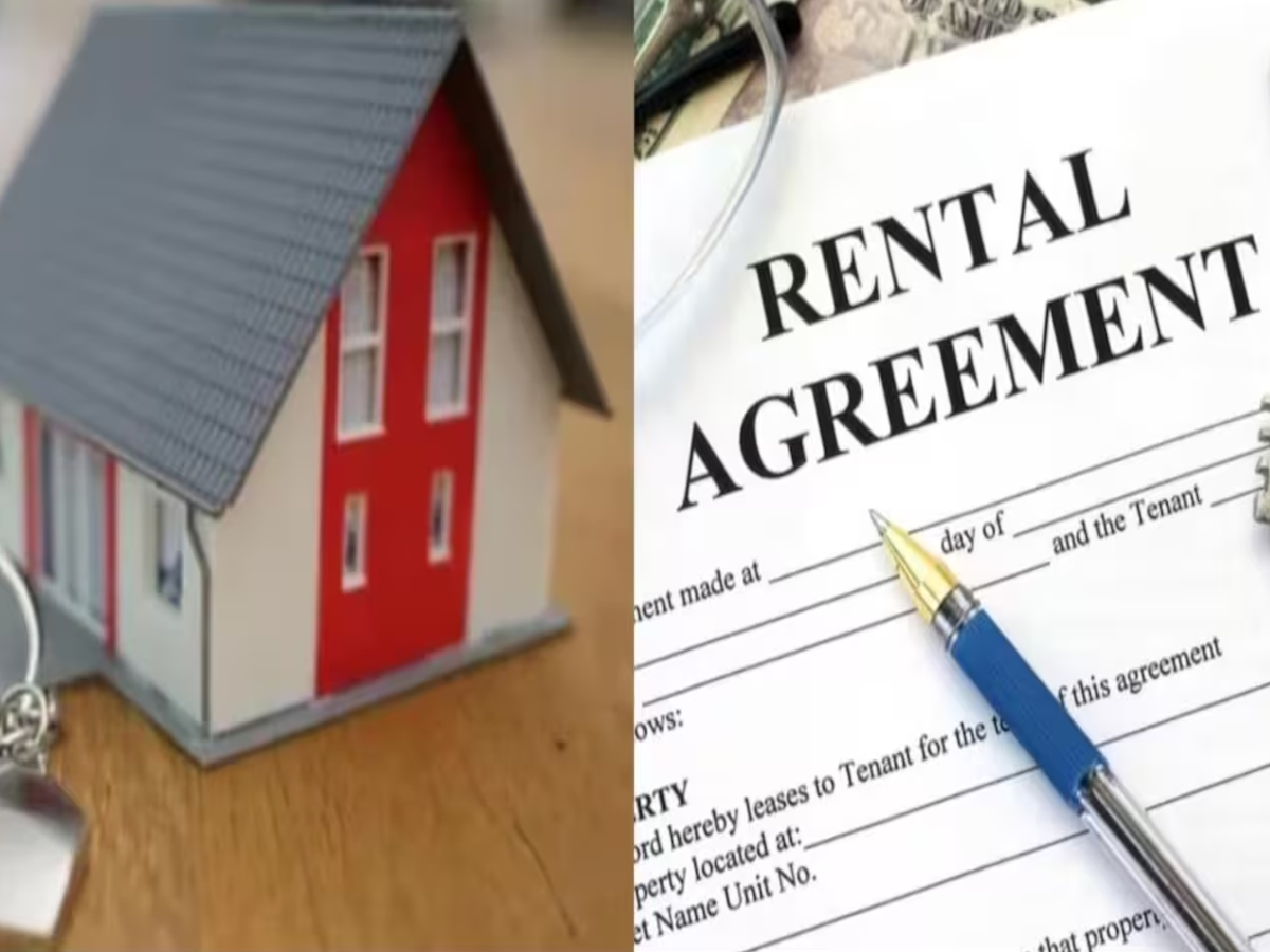 Illustration of tenant calculating TDS on rent payment with tax documents and penalty warning.