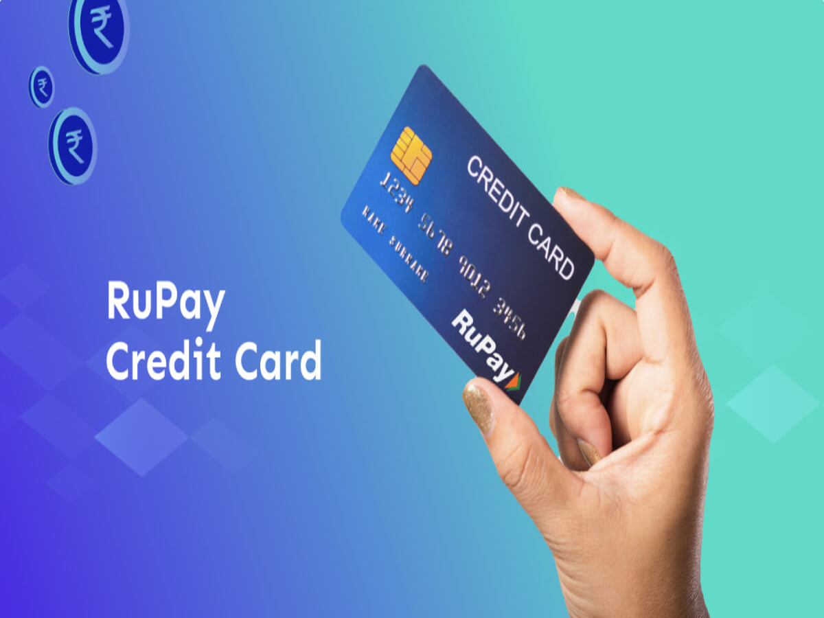 Illustration of a RuPay Credit Card with UPI payment interface, showcasing digital transactions.