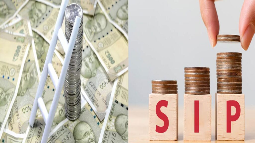 Graph showing growth of ₹5000 monthly SIP investment over 25 years with compounding effect.