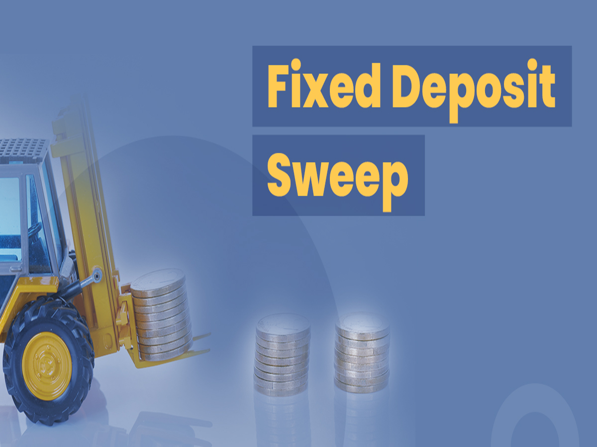 Illustration of a bank savings account with sweep-in FD benefits, showing higher interest rates.