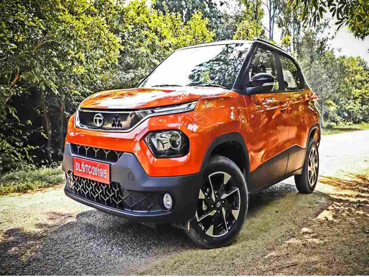 Tata Punch AMT in an urban setting, highlighting its compact SUV style.