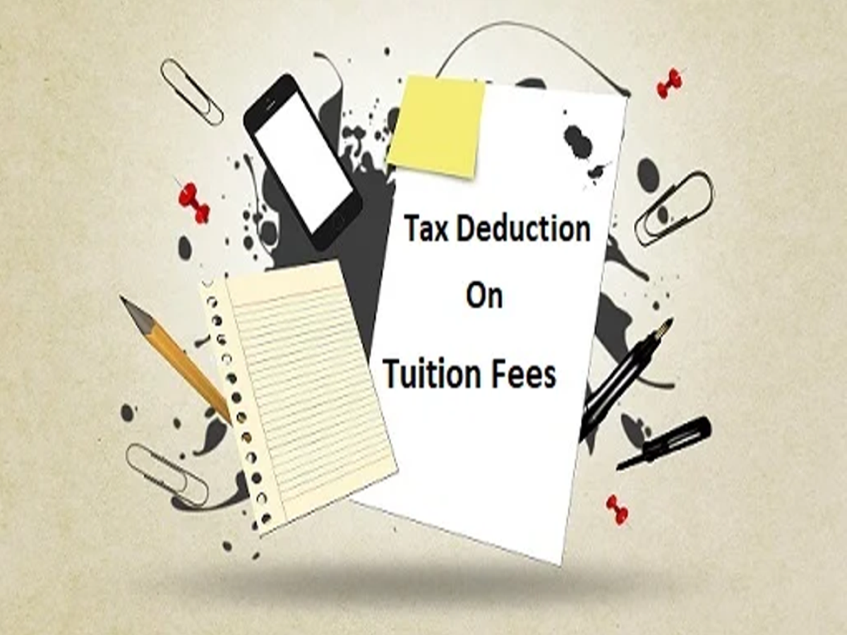 Illustration of home tuition setup with tax forms