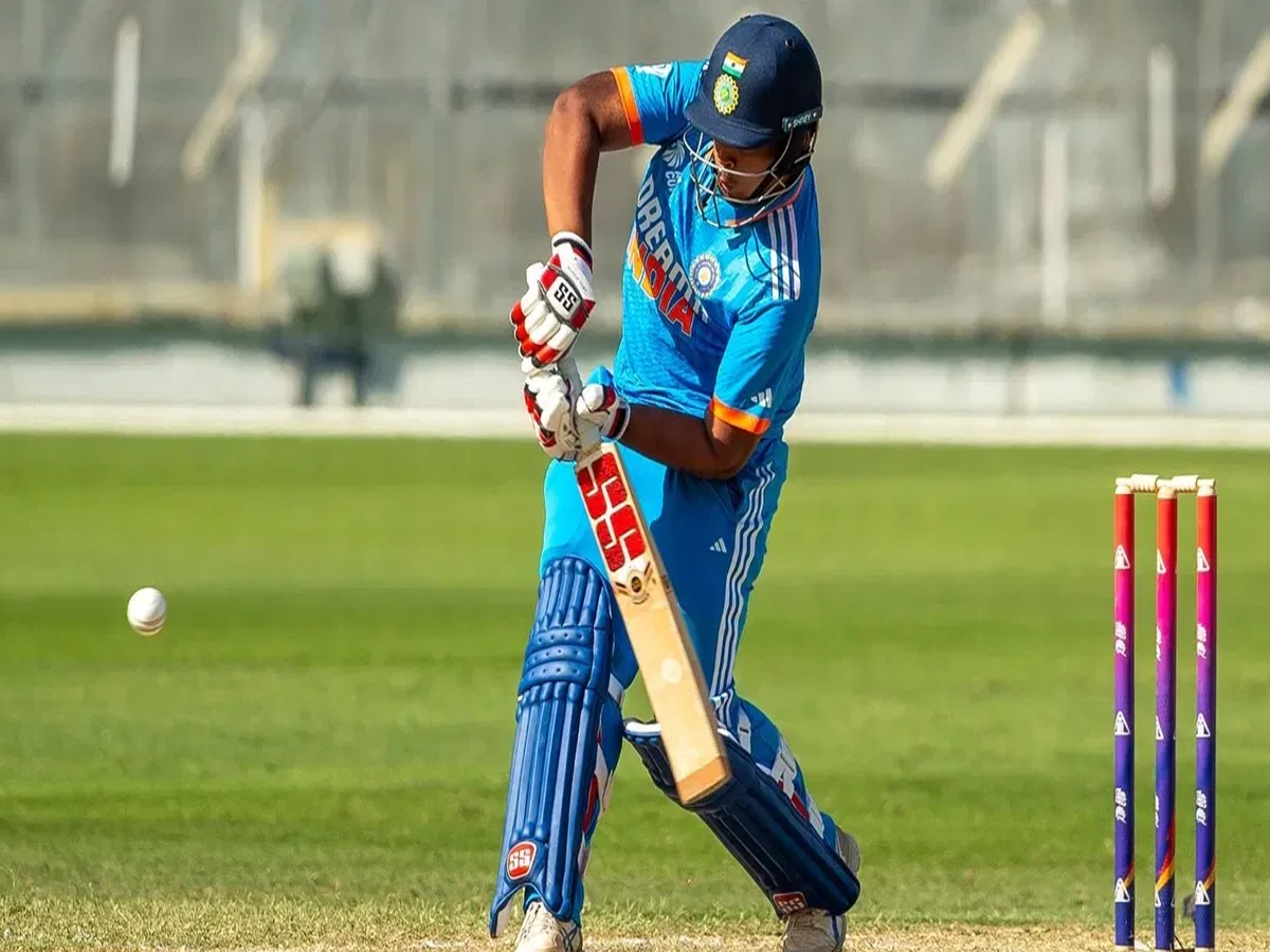 Vaibhav Suryavanshi celebrating his century in Youth ODI series