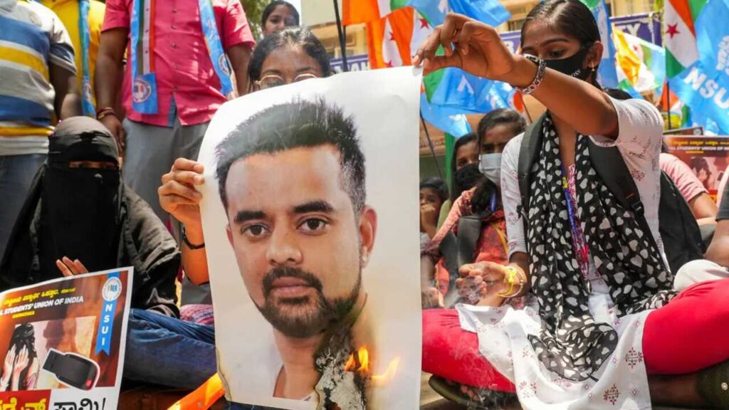Courtroom scene during Prajwal Revanna’s rape case trial in Bengaluru