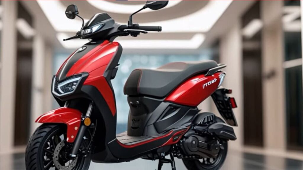 TVS Ntorq 150 in vibrant colors parked in urban setting