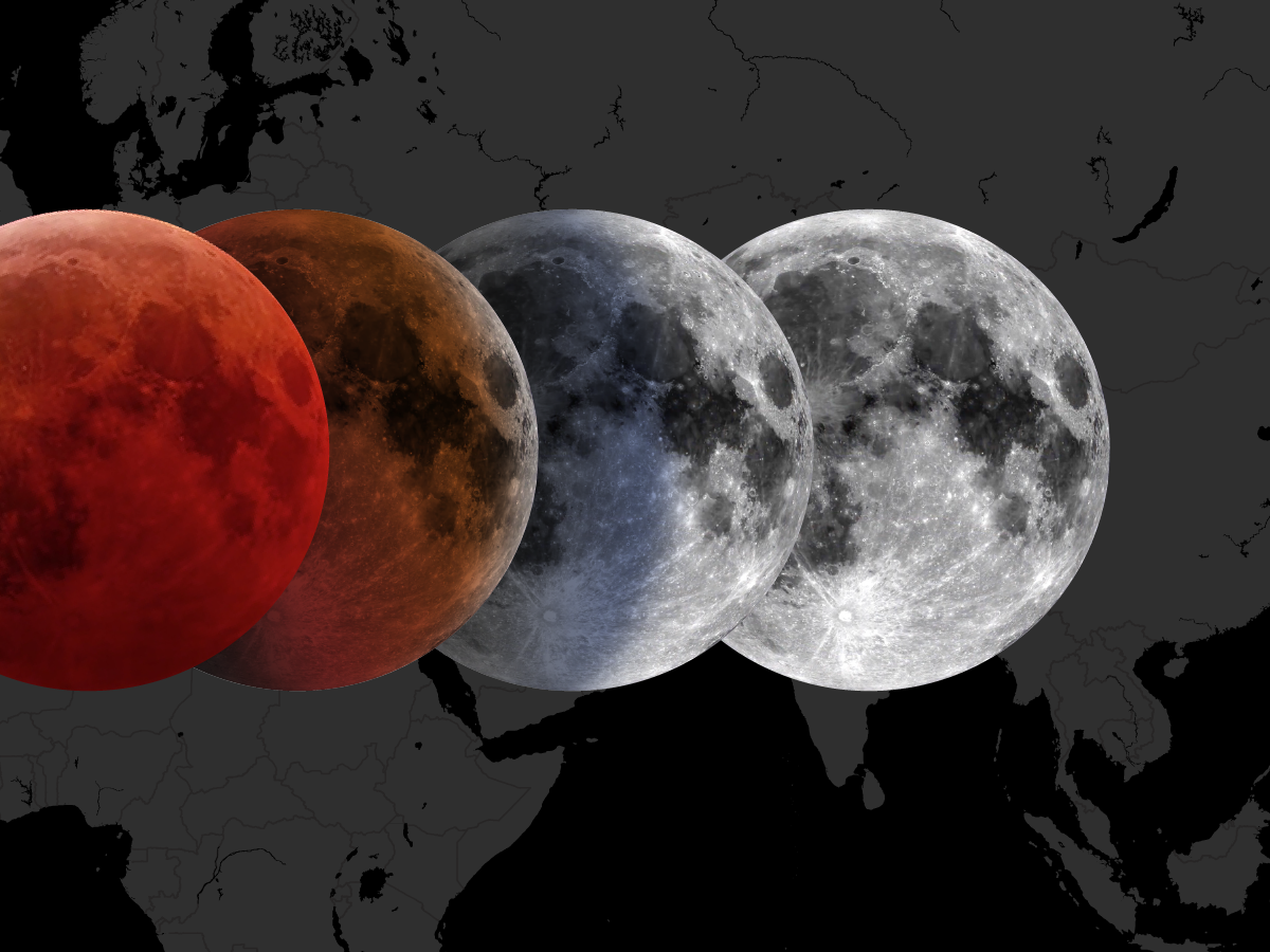 An astronomer using a telescope to observe the lunar eclipse, highlighting the scientific importance of the event.
