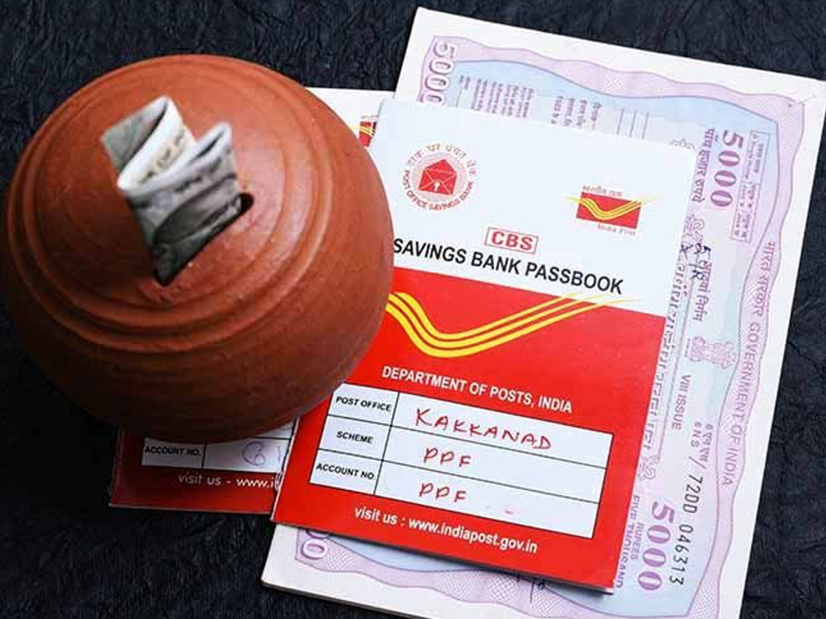 Illustration of a person opening a PPF account at a post office for secure savings.