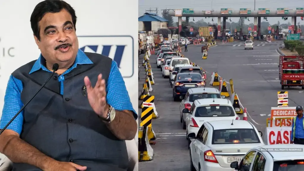 Vehicles moving smoothly without barriers on an Indian national highway under the new barrier-free electronic toll system